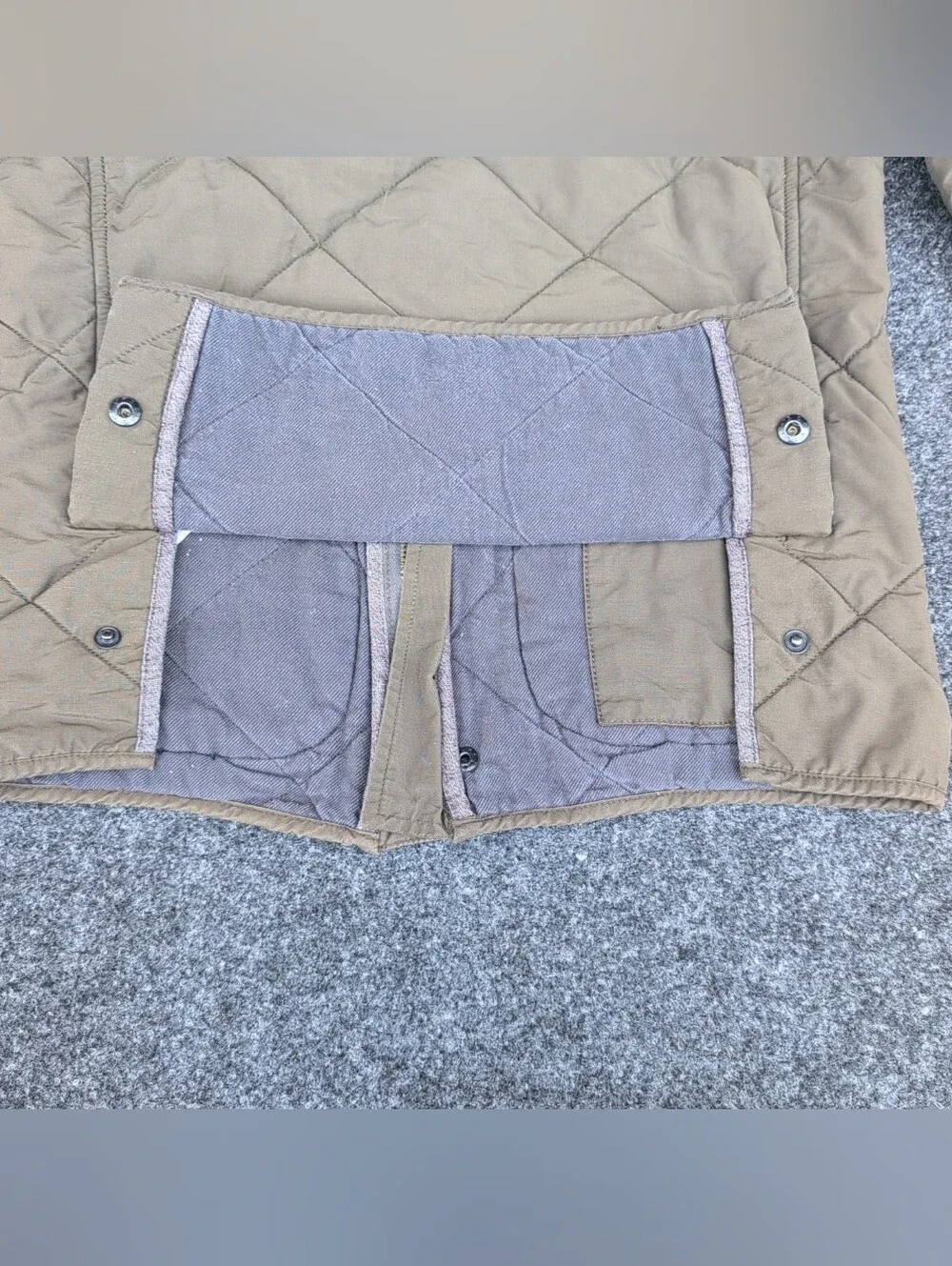 J Crew Sussex Jacket Extra Small Green Military Corduroy Trim Quilted Insulated